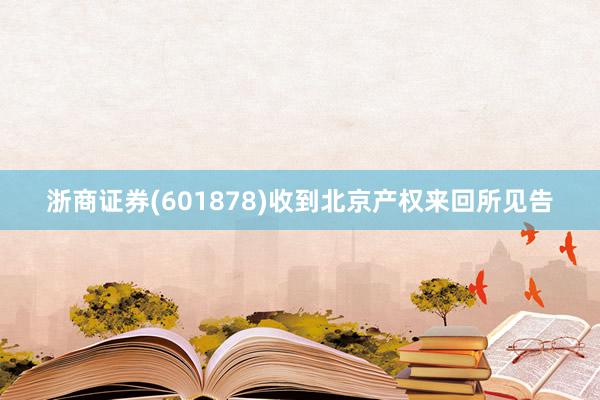 浙商证券(601878)收到北京产权来回所见告